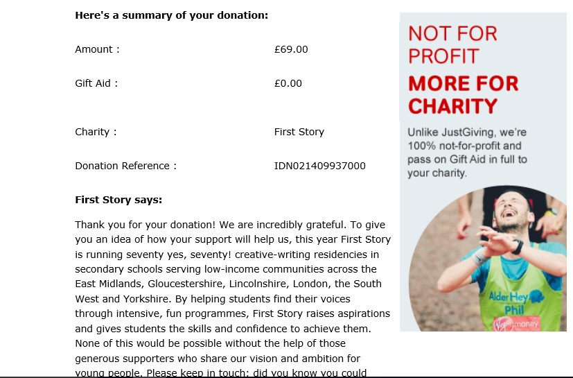 Donation screenshot